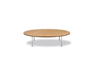 Wegner Ox Table Ø150 de Fredericia en Oak oil, Brushed stainless steel, 35 cm – photo du produit 2 sur 2