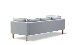 Jota Sofa on Legs, 3-pers., 231 cm by Fredericia in Twillwool 1001, Oak light oil, FSC Mix 70%, Arm cushions included – product photo 3 of 4