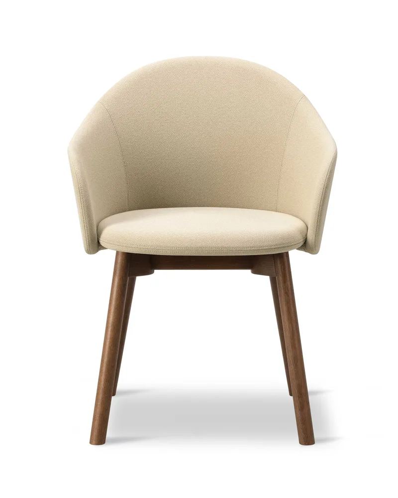 Gomo Armchair Wood Base by Fredericia in Mylla 221, Smoked oak stained lacquer, FSC Mix 70% – product photo 2 of 2