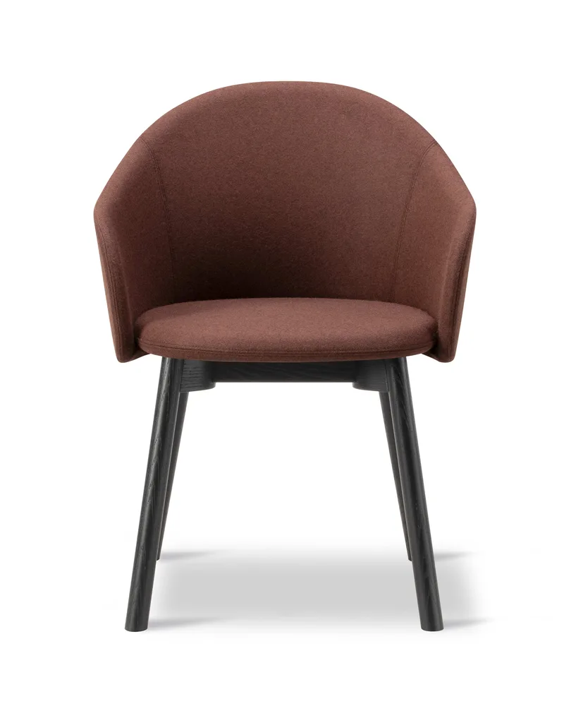 Gomo Armchair Wood Base by Fredericia in Blazer CUZ4D, Dunalk, Oak black lacquer, FSC Mix 70% – product photo