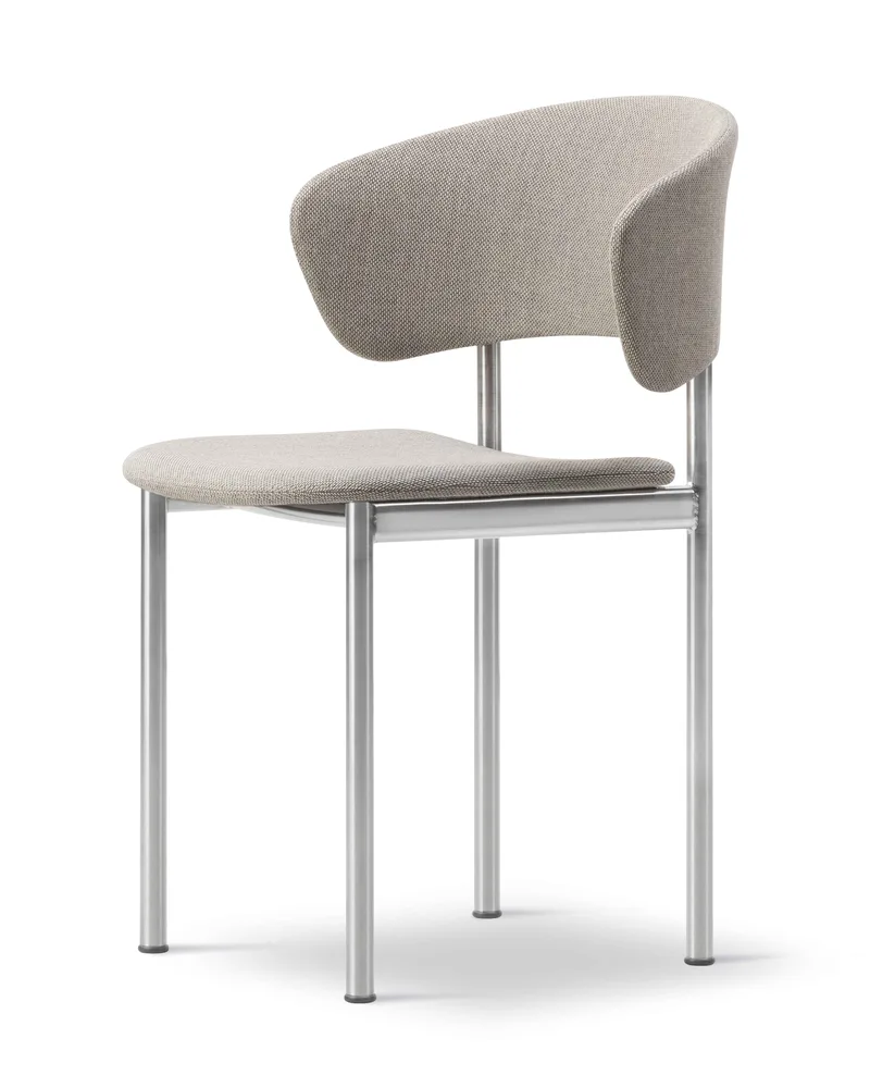 Plan Armchair de Fredericia en Re-Wool 128, Brushed steel – photo du produit 1 sur 4