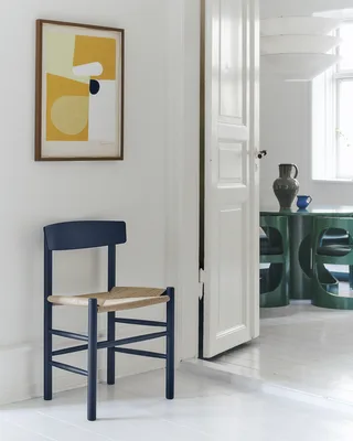 J39 Mogensen Chair by Fredericia in Natural paper cord, Beech indigo blue, FSC Mix 70% – interior photo 2 of 6