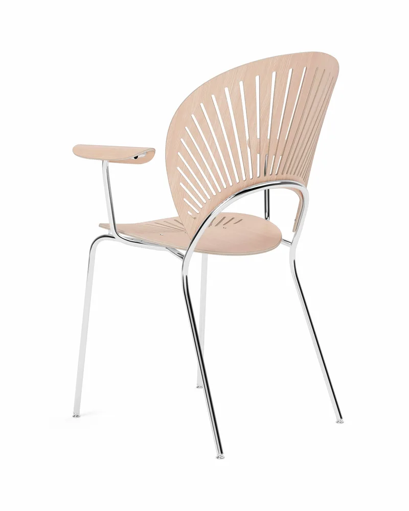 Trinidad Armchair by Fredericia in Oak lacquer, FSC Mix 70%, Chrome – product photo 3 of 4
