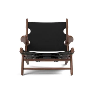 The Hunting Chair von Fredericia in Leather, black, Smoked oak, olied, FSC Mix 70% – Produktfoto 4 von 4