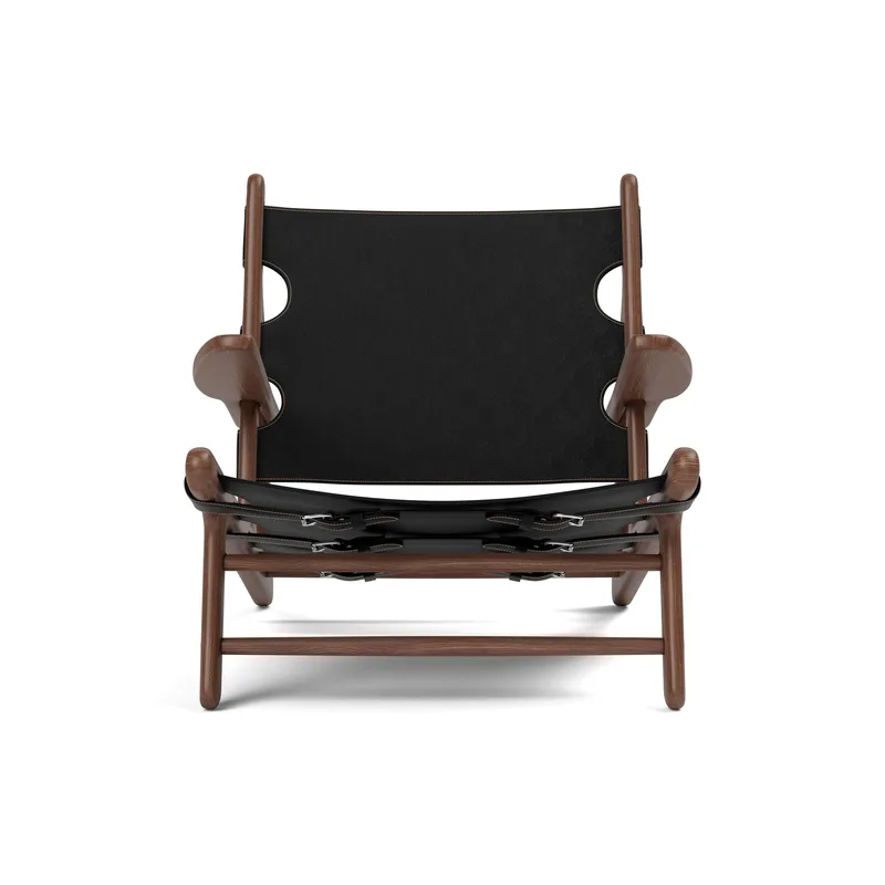 The Hunting Chair von Fredericia in Leather, black, Smoked oak, olied, FSC Mix 70% – Produktfoto 4 von 4