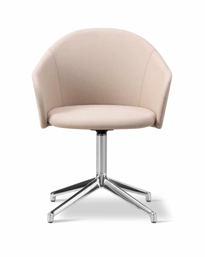 Gomo Armchair Swivel Base 4-star von Fredericia in Blazer CUZ47 Fairfield, Polished aluminium – Produktfoto 2 von 2