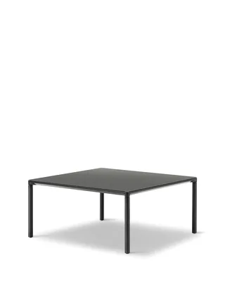 Piloti Alu, 75x75 cm by Fredericia in Laminate Fenix NTM Black, Black lacquered aluminium, 35 cm – product photo 2 of 3