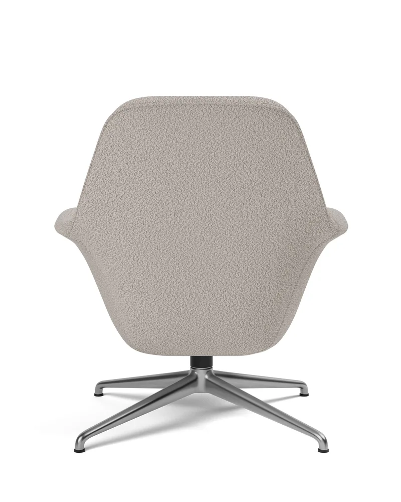 Swoon Lounge Petit Swivel base van Fredericia in Elle 230, Swivel base polished aluminium – productfoto 2 van 4