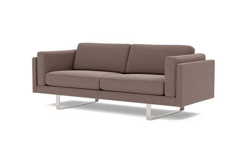 EJ280 Sofa, 2½ seater, 212 cm by Fredericia in Erik 9998 Broken Grey, Brushed chrome, sledge base (High) – product photo 1 of 4