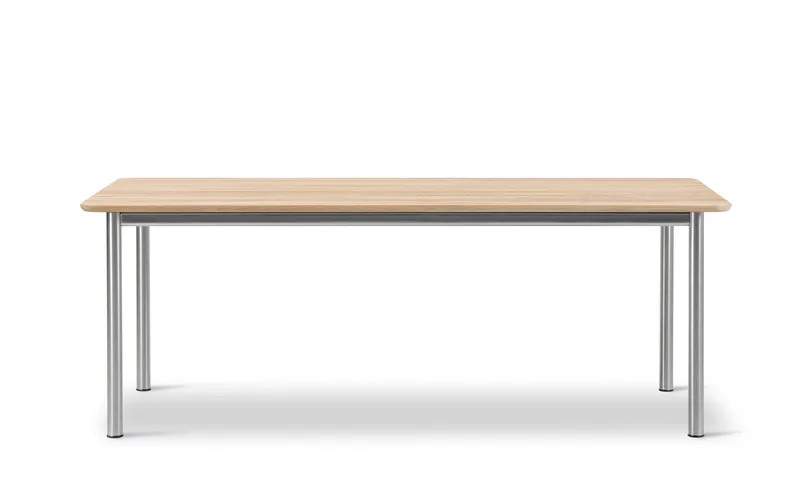 Plan Table by Fredericia in Oak light oil, FSC Mix 70%, Brushed steel, 200 × 100 cm, height 73 cm – product photo 2 of 2