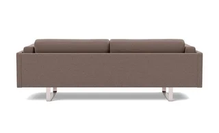 EJ280 Sofa, 3 seater, 240 cm by Fredericia in Erik 9998 Broken Grey, Brushed chrome, sledge base (High) – product photo 2 of 4