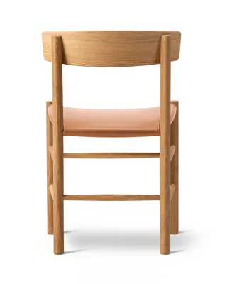 J39 Mogensen Chair Seat Upholstered van Fredericia in Leather Omni 307, Cognac, Oak oil, FSC Mix 70% – productfoto 2 van 4