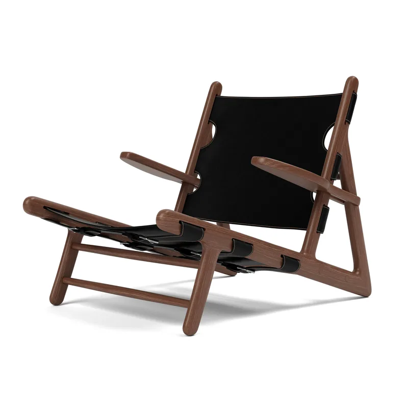 The Hunting Chair von Fredericia in Leather, black, Smoked oak, olied, FSC Mix 70% – Produktfoto 1 von 4