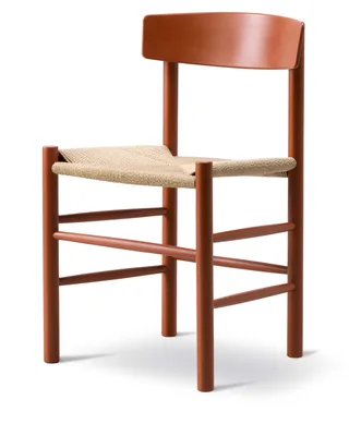 J39 Mogensen Chair by Fredericia in Natural paper cord, Beech Heritage red, FSC Mix 70% – product photo 3 of 8