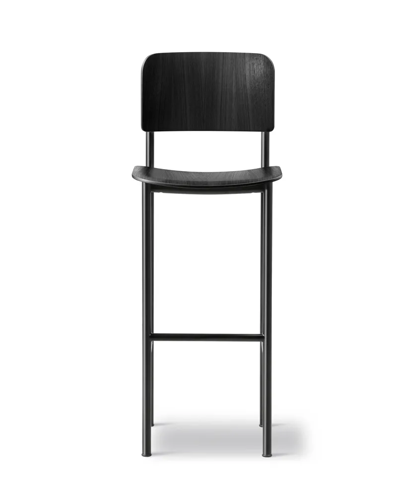 Plan Barstool by Fredericia in Black ash, FSC Mix 70%, Black, Sh 78 cm – product photo