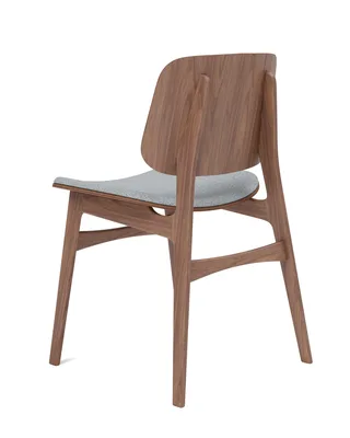 Søborg Wood Base Seat upholstered by Fredericia in Hallingdal 130, Walnut lacquer – product photo 3 of 4