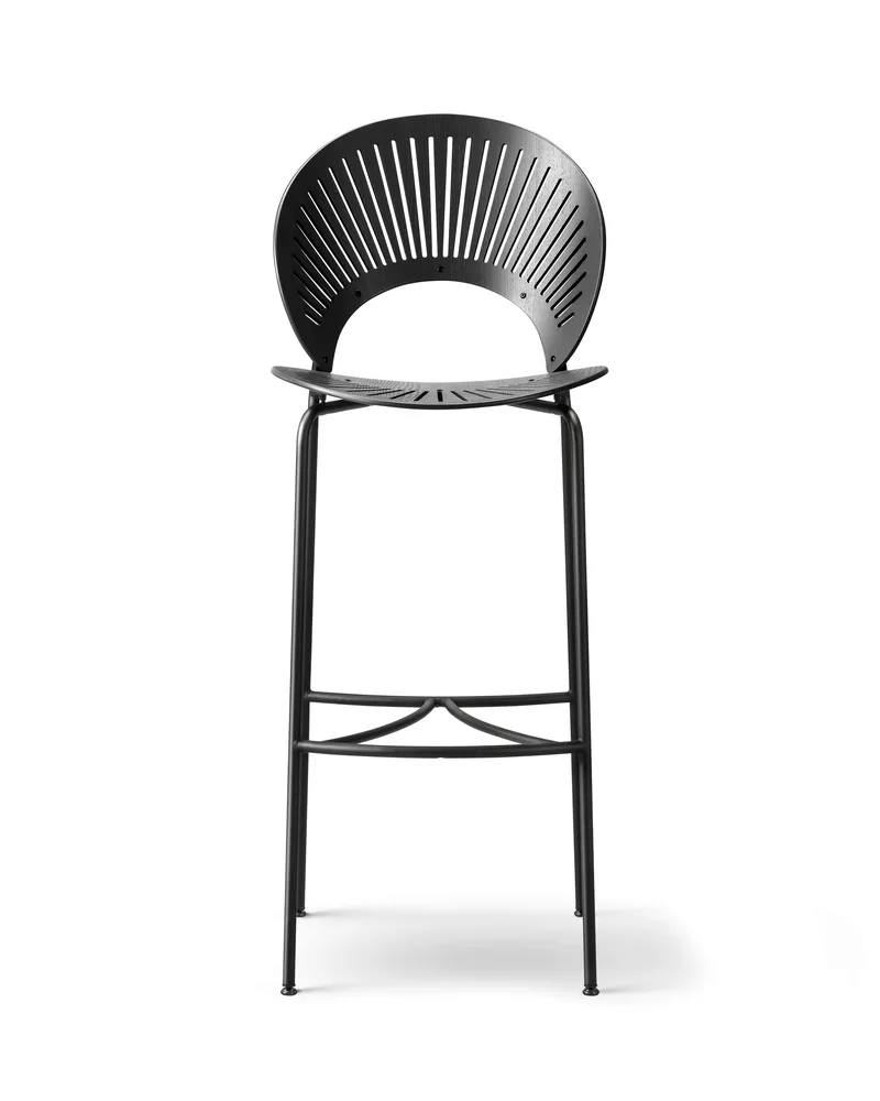 Trinidad Barstool by Fredericia in Black ash, FSC Mix 70%, Black, smooth – product photo