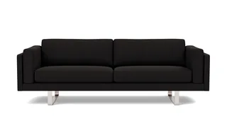 EJ280 Sofa, 3 seater, 240 cm van Fredericia in Re-Wool 198, Brushed chrome, sledge base (High) – productfoto 4 van 4