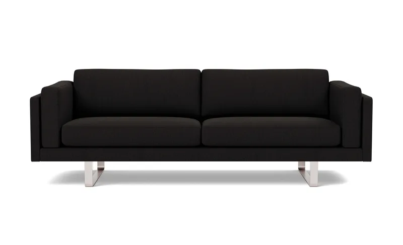 EJ280 Sofa, 3 seater, 240 cm van Fredericia in Re-Wool 198, Brushed chrome, sledge base (High) – productfoto 4 van 4