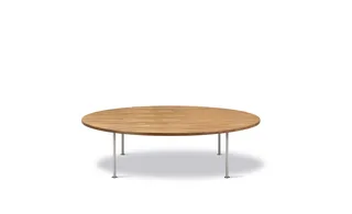 Wegner Ox Table Ø150 van Fredericia in Oak oil, Brushed stainless steel, 41 cm – productfoto 2 van 2
