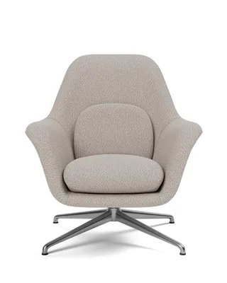 Swoon Lounge Petit Swivel base van Fredericia in Elle 230, Swivel base polished aluminium – productfoto 4 van 4