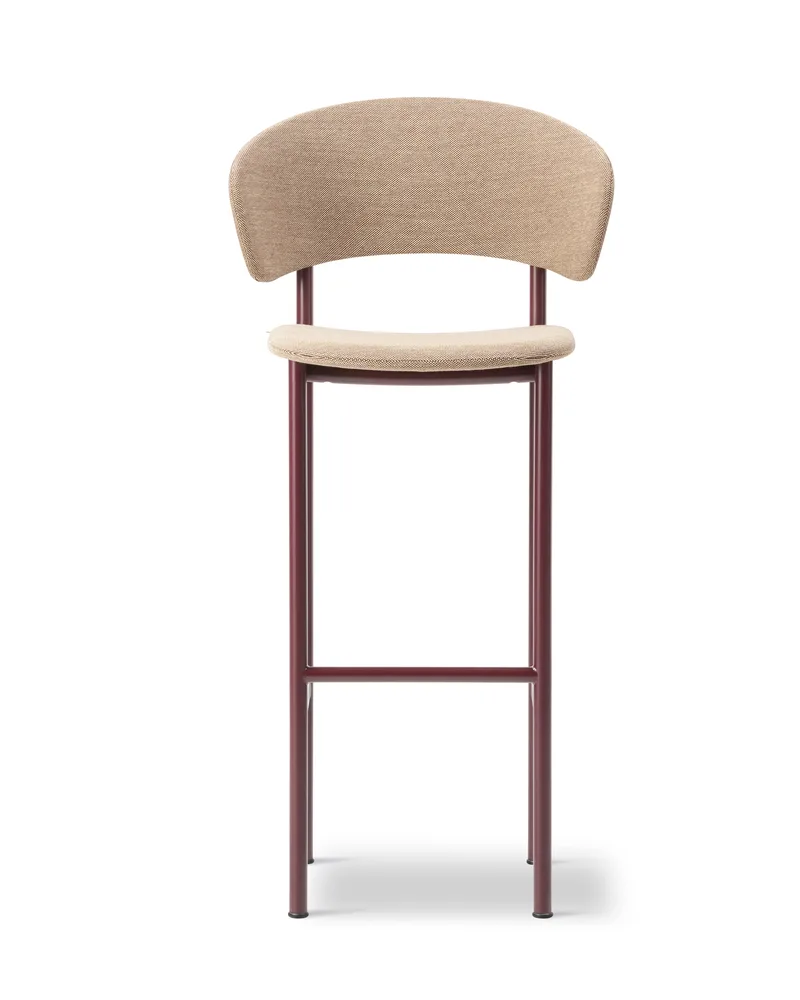 Plan Arm Barstool by Fredericia in Steelcut Quartet 554, Bordeaux, Sh 78 cm – product photo 4 of 4