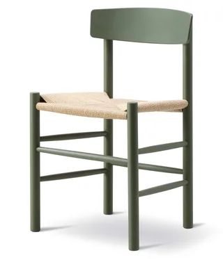 J39 Mogensen Chair von Fredericia in Natural paper cord, Beech khaki green, FSC Mix 70% – Produktfoto 2 von 7