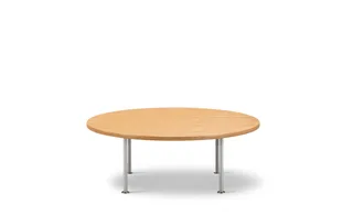 Wegner Ox Table Ø100 by Fredericia in Oak oil, FSC Mix 70%, Brushed stainless steel, 35 cm – product photo 2 of 2