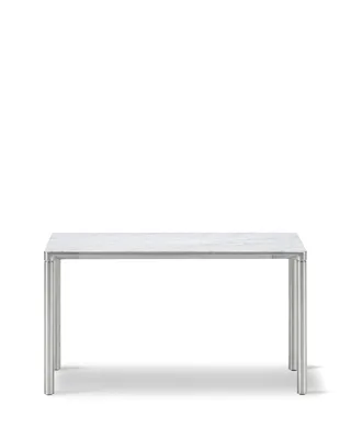 Piloti Alu, 75x39 cm von Fredericia in White Carrara, Brushed aluminium, 41 cm – Produktfoto 2 von 2