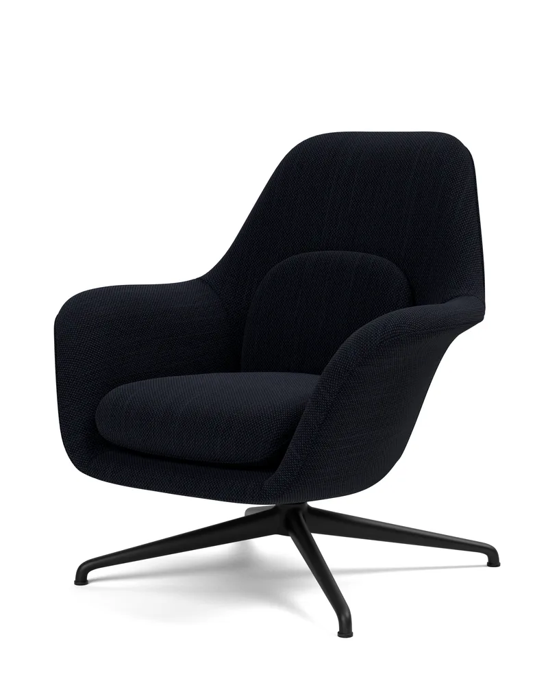 Swoon Lounge Petit Swivel base van Fredericia in Sunniva 192, Swivel base black – productfoto 1 van 4