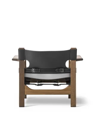The Spanish Chair by Fredericia in Leather, black, Smoked oak, olied, FSC Mix 70% – product photo 2 of 8