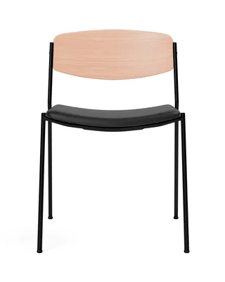 Lynderup Chair Seat upholstered by Fredericia in Leather Omni 301, Black, Oak lacquer, FSC Mix 70%, Black lacquer – product photo 4 of 4