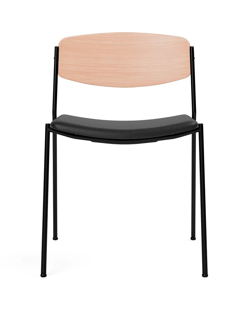 Lynderup Chair Seat upholstered by Fredericia in Leather Omni 301, Black, Oak lacquer, FSC Mix 70%, Black lacquer – product photo 4 of 4