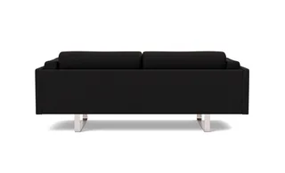 EJ280 Sofa, 2½ seater, 212 cm by Fredericia in Re-Wool 198, Brushed chrome, sledge base (High) – product photo 2 of 4