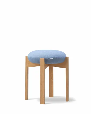 Pioneer Stool by Fredericia in Odino PV82, Light Blue, Oak lacquer, FSC Mix 70% – product photo 4 of 4