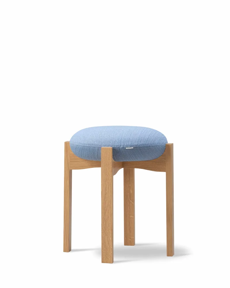 Pioneer Stool by Fredericia in Odino PV82, Light Blue, Oak lacquer, FSC Mix 70% – product photo 4 of 4