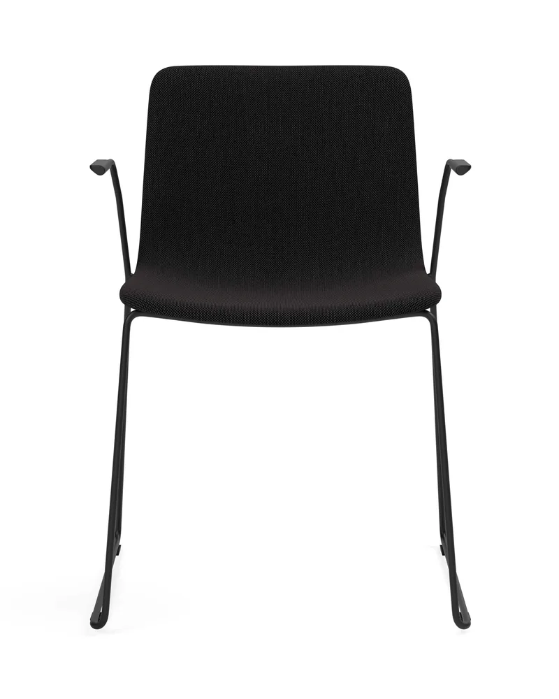 Pato Sledge Armchair van Fredericia in Re-Wool 198, Black – productfoto
