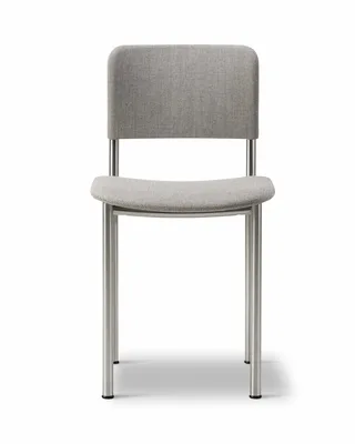 Plan Chair Fully Upholstered von Fredericia in Re-Wool 128, Brushed steel – Produktfoto 4 von 4