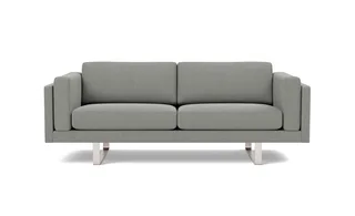 EJ280 Sofa, 2½ seater, 212 cm von Fredericia in Re-Wool 128, Brushed chrome, sledge base (High) – Produktfoto 4 von 4