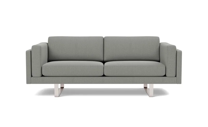 EJ280 Sofa, 2½ seater, 212 cm von Fredericia in Re-Wool 128, Brushed chrome, sledge base (High) – Produktfoto 4 von 4