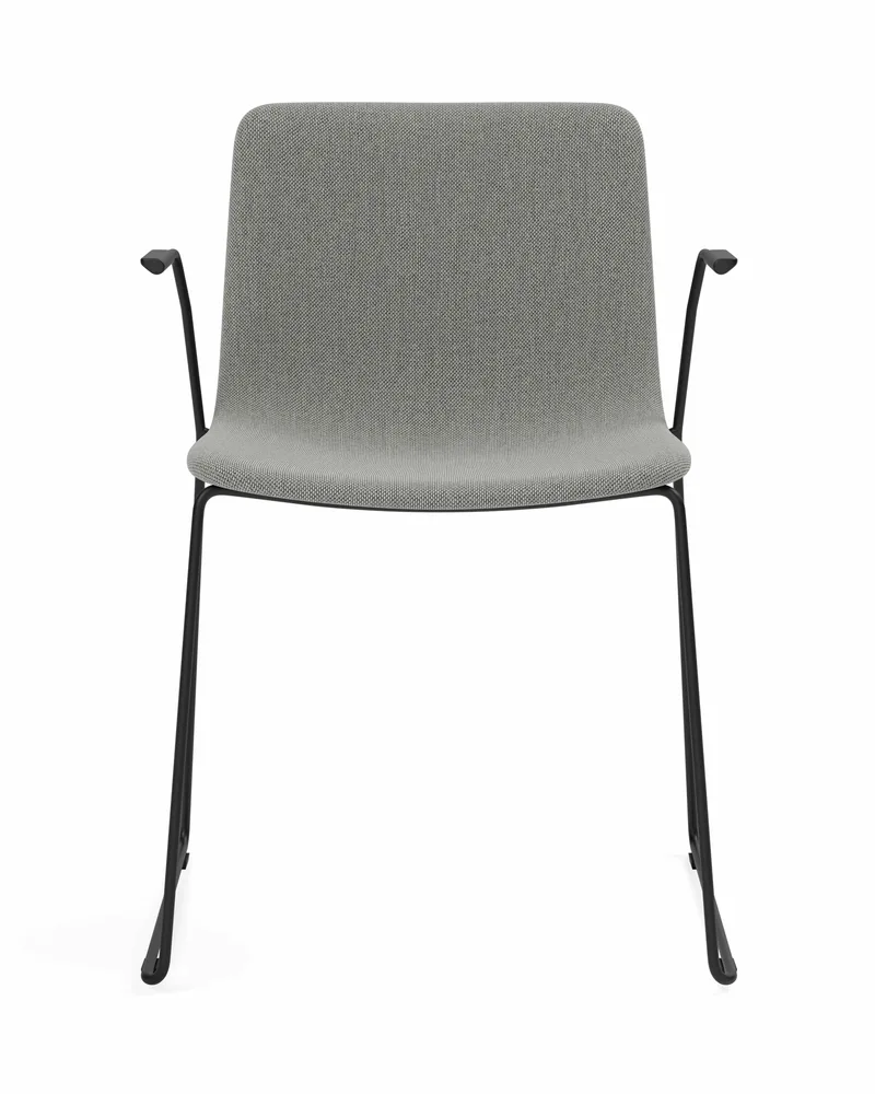 Pato Sledge Armchair van Fredericia in Re-Wool 128, Black – productfoto