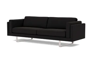 EJ280 Sofa, 3 seater, 240 cm van Fredericia in Re-Wool 198, Brushed chrome, sledge base (High) – productfoto 1 van 4