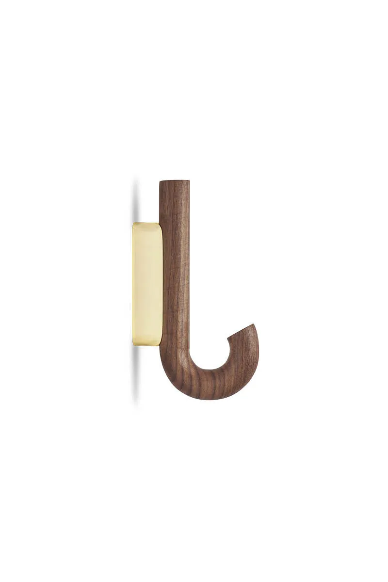 Hook mini knage valnød/ messing von Gejst – Produktfoto