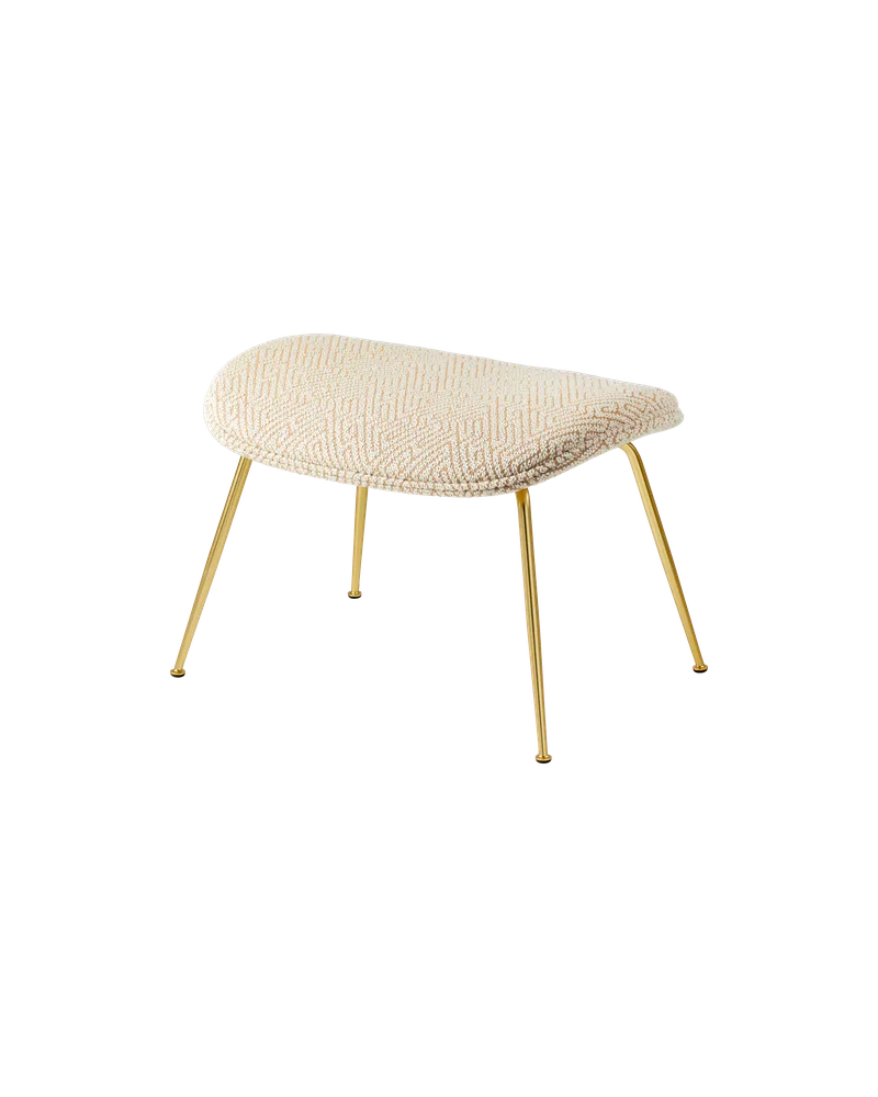 Beetle Ottoman by GUBI in Dora Boucle, Enzo Degli Angiuoni (0002, Standard), Brass Semi Matt – product photo
