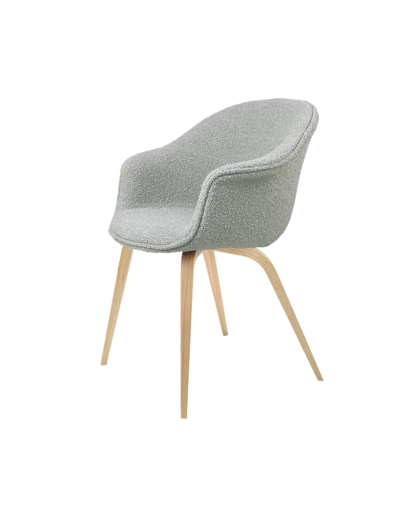 Bat Dining Chair, Fully Upholstered by GUBI in Karakorum, Dedar (004, Standard), Wood base, Oak Semi Matt – product photo 2 of 4