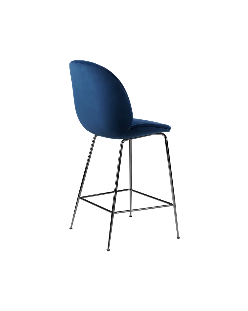 Beetle Counter Chair, Fully Upholstered von GUBI in Conic base, Black Chrome, Sunday, Dedar (003, Standard) – Produktfoto 1 von 2