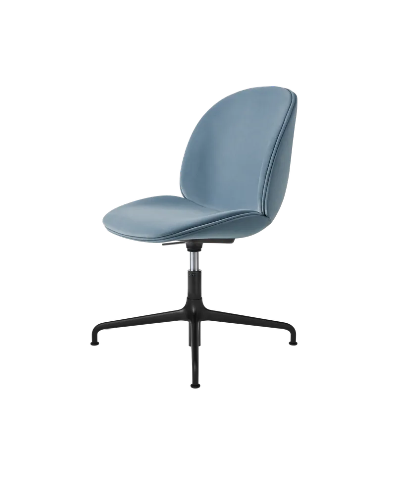 Beetle Meeting Chair, Fully Upholstered van GUBI in Sunday, Dedar (002, Standard), Height adjustable 4-star base, Matt Black – productfoto 5 van 5