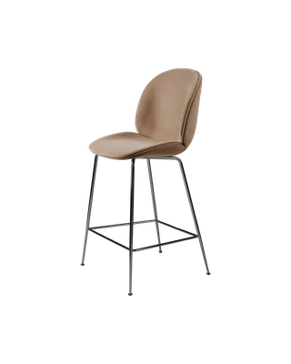 Beetle Counter Chair, Fully Upholstered de GUBI en Conic base, Black Chrome, Sunday, Dedar (034, Standard) – photo du produit 4 sur 4