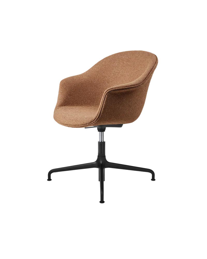 Bat Meeting Chair, Fully Upholstered by GUBI in Around Bouclé, Dedar (032, Standard), Height adjustable 4-star base, Matt Black – product photo 4 of 4