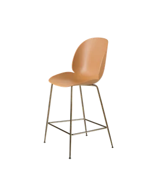 Beetle Counter Chair, Un-Upholstered by GUBI in Amber Brown, Antique Brass, Conic base – product photo 3 of 3